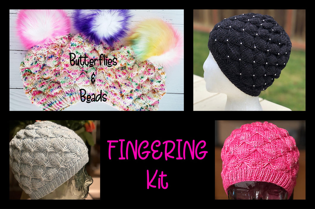 Butterflies & Beads Hat Kit (fingering)